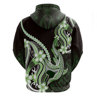 Green Black Aloha Hawaii Zip Hoodie Polynesian Shark Tattoo Plumeria LT14 - Polynesian Pride