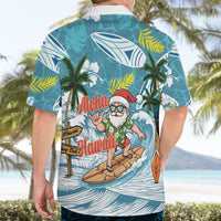 Hawaii Summer Christmas Hawaiian Shirt Surfing Santa Shaka Catch The Wave LT14 - Polynesian Pride