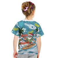 Hawaii Summer Christmas Kid T Shirt Surfing Santa Shaka Catch The Wave