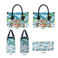 Hawaii Summer Christmas Leather Bag Surfing Santa Shaka Catch The Wave