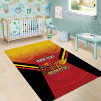 Papua New Guinea Rugby Custom Area Rug Go PNG Hunters Polynesian Pattern - Polynesian Pride