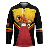 Papua New Guinea Rugby Custom Hockey Jersey Go PNG Hunters Polynesian Pattern - Polynesian Pride
