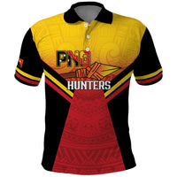 Papua New Guinea Rugby Custom Polo Shirt Go PNG Hunters Polynesian Pattern - Polynesian Pride