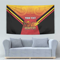 Papua New Guinea Rugby Custom Tapestry Go PNG Hunters Polynesian Pattern - Polynesian Pride