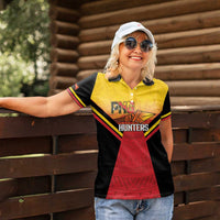 Papua New Guinea Rugby Custom Women Polo Shirt Go PNG Hunters Polynesian Pattern - Polynesian Pride