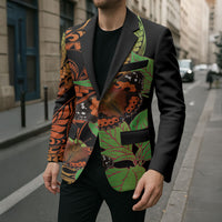 Kamehameha Butterfly Hawaii Blazer Hawaiian Pulelehua Mamaki Orange Green Color