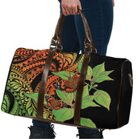 Kamehameha Butterfly Hawaii Travel Bag Hawaiian Pulelehua Mamaki Orange Green Color