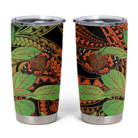 Kamehameha Butterfly Hawaii Tumbler Cup Hawaiian Pulelehua Mamaki Orange Green Color