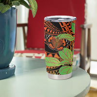 Kamehameha Butterfly Hawaii Tumbler Cup Hawaiian Pulelehua Mamaki Orange Green Color