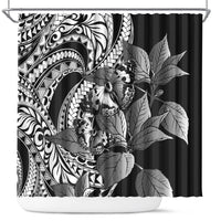 Kamehameha Butterfly Hawaii Shower Curtain Hawaiian Pulelehua Mamaki Black Color