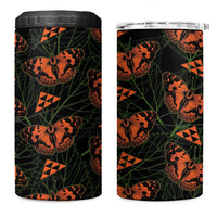 Kamehameha Butterfly Mamaki Hawaii 4 in 1 Can Cooler Tumbler Pulelehua Hawaiian Kakau Seamless Style