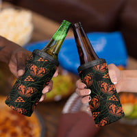 Kamehameha Butterfly Mamaki Hawaii 4 in 1 Can Cooler Tumbler Pulelehua Hawaiian Kakau Seamless Style