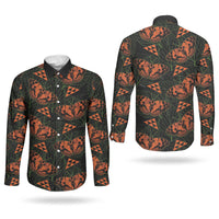 Kamehameha Butterfly Mamaki Hawaii Couples Matching Summer Maxi Dress and Long Sleeve Button Shirt Pulelehua Hawaiian Kakau Seamless Style