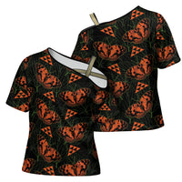 Kamehameha Butterfly Mamaki Hawaii Cross Shoulder Shirt Pulelehua Hawaiian Kakau Seamless Style