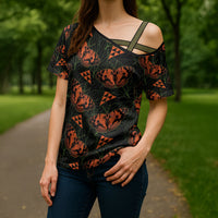 Kamehameha Butterfly Mamaki Hawaii Cross Shoulder Shirt Pulelehua Hawaiian Kakau Seamless Style