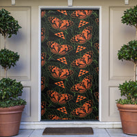 Kamehameha Butterfly Mamaki Hawaii Door Cover Pulelehua Hawaiian Kakau Seamless Style