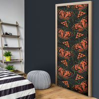 Kamehameha Butterfly Mamaki Hawaii Door Cover Pulelehua Hawaiian Kakau Seamless Style