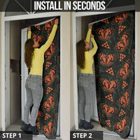 Kamehameha Butterfly Mamaki Hawaii Door Cover Pulelehua Hawaiian Kakau Seamless Style