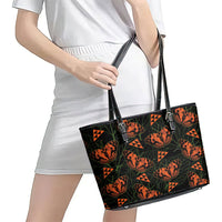 Kamehameha Butterfly Mamaki Hawaii Leather Tote Bag Pulelehua Hawaiian Kakau Seamless Style
