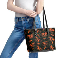 Kamehameha Butterfly Mamaki Hawaii Leather Tote Bag Pulelehua Hawaiian Kakau Seamless Style