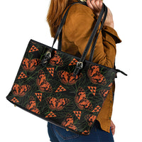 Kamehameha Butterfly Mamaki Hawaii Leather Tote Bag Pulelehua Hawaiian Kakau Seamless Style