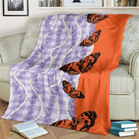 Kamehameha Butterfly Palaka Hawaii Blanket Pulelehua Honohono Pikake Lei