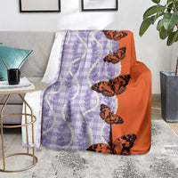 Kamehameha Butterfly Palaka Hawaii Blanket Pulelehua Honohono Pikake Lei