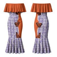 Kamehameha Butterfly Palaka Hawaii Couples Matching Mermaid Dress and Hawaiian Shirt Pulelehua Honohono Pikake Lei