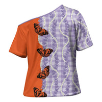 Kamehameha Butterfly Palaka Hawaii Cross Shoulder Shirt Pulelehua Honohono Pikake Lei