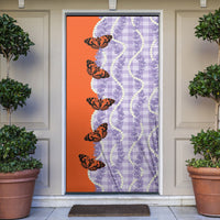 Kamehameha Butterfly Palaka Hawaii Door Cover Pulelehua Honohono Pikake Lei