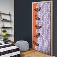 Kamehameha Butterfly Palaka Hawaii Door Cover Pulelehua Honohono Pikake Lei