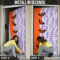 Kamehameha Butterfly Palaka Hawaii Door Cover Pulelehua Honohono Pikake Lei