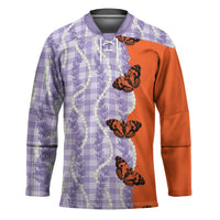 Kamehameha Butterfly Palaka Hawaii Hockey Jersey Pulelehua Honohono Pikake Lei