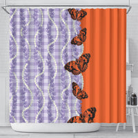 Kamehameha Butterfly Palaka Hawaii Shower Curtain Pulelehua Honohono Pikake Lei