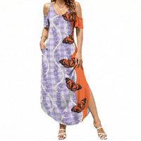 Kamehameha Butterfly Palaka Hawaii Summer Maxi Dress Pulelehua Honohono Pikake Lei