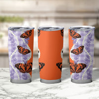 Kamehameha Butterfly Palaka Hawaii Tumbler Cup Pulelehua Honohono Pikake Lei