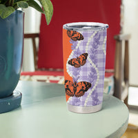 Kamehameha Butterfly Palaka Hawaii Tumbler Cup Pulelehua Honohono Pikake Lei