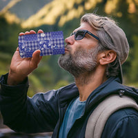 Blue Palaka Japanese Patterns 4 in 1 Can Cooler Tumbler Koi Fish Asanoha Sakura Patchwork Stylized - Polynesian Pride