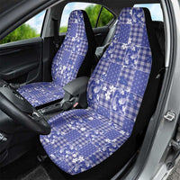 Blue Palaka Japanese Patterns Car Seat Cover Koi Fish Asanoha Sakura Patchwork Stylized - Polynesian Pride