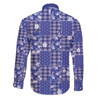 Blue Palaka Japanese Patterns Family Matching Mermaid Dress and Hawaiian Shirt Koi Fish Asanoha Sakura Patchwork Stylized - Polynesian Pride