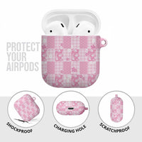 Pink Palaka Japanese Patterns AirPods Case Koi Fish Asanoha Sakura Patchwork Stylized - Polynesian Pride
