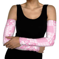 Pink Palaka Japanese Patterns Arm Sleeves Koi Fish Asanoha Sakura Patchwork Stylized - Polynesian Pride