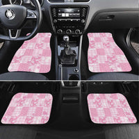 Pink Palaka Japanese Patterns Car Mats Koi Fish Asanoha Sakura Patchwork Stylized - Polynesian Pride