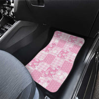 Pink Palaka Japanese Patterns Car Mats Koi Fish Asanoha Sakura Patchwork Stylized - Polynesian Pride