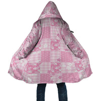 Pink Palaka Japanese Patterns Cloak Koi Fish Asanoha Sakura Patchwork Stylized - Polynesian Pride