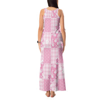Pink Palaka Japanese Patterns Tank Maxi Dress Koi Fish Asanoha Sakura Patchwork Stylized - Polynesian Pride