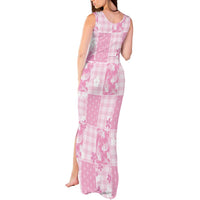 Pink Palaka Japanese Patterns Tank Maxi Dress Koi Fish Asanoha Sakura Patchwork Stylized - Polynesian Pride