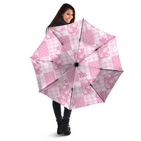 Pink Palaka Japanese Patterns Umbrella Koi Fish Asanoha Sakura Patchwork Stylized - Polynesian Pride