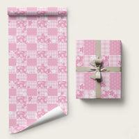 Pink Palaka Japanese Patterns Wrapping Paper Koi Fish Asanoha Sakura Patchwork Stylized - Polynesian Pride