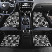 Black Palaka Japanese Patterns Car Mats Koi Fish Asanoha Sakura Patchwork Stylized - Polynesian Pride